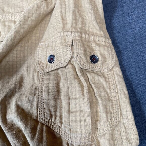 Coogi Mens Beige Long-Sleeve Button-Up Shirt 4XL 100% Cotton Casual Checked - Picture 10 of 13